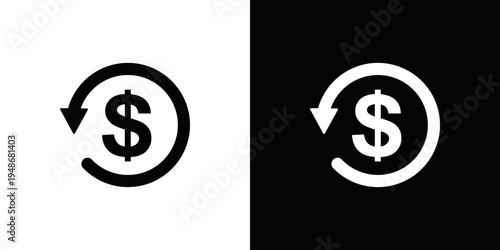 simple vector dollar and arrow circle logo