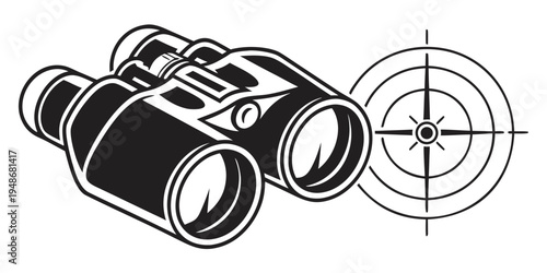 a pair of binoculars with a target scope Vector