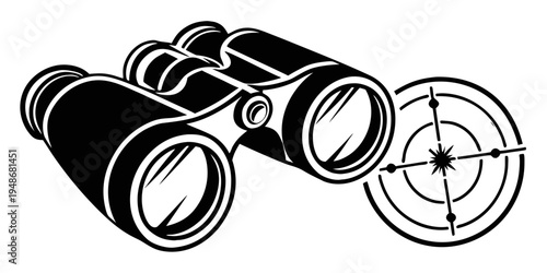 a pair of binoculars with a target Vector