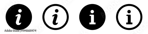 Information icons in various design styles and color schemes