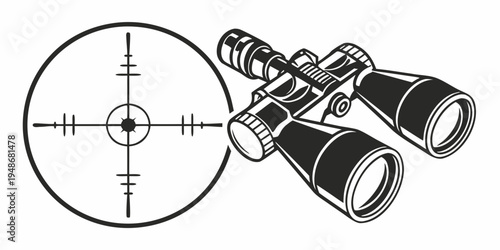 a pair of binoculars with a scope Vector