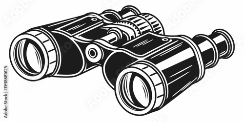 a pair of binoculars with a black and white design Vector