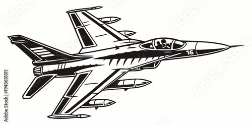 a fighter jet flying through the air Vector