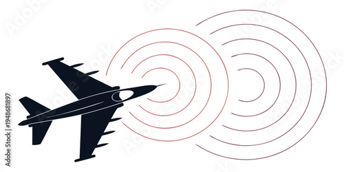 a black airplane flying through a radar field Vector