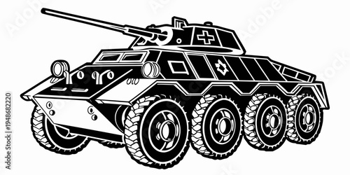 a german armored reconnaissance vehicle Vector