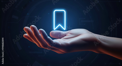 Digital bookmark icon for information saving and organization
