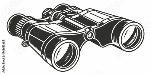 a pair of black binoculars Vector