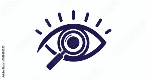 Abstract eye with magnifying glass symbol representing search and vision.