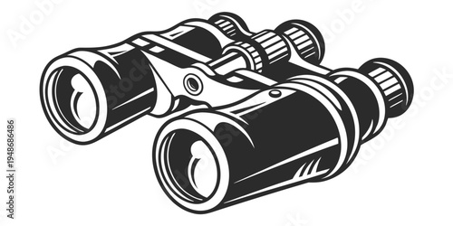 a pair of binoculars with a black and white design Vector