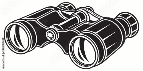 a pair of black binoculars Vector