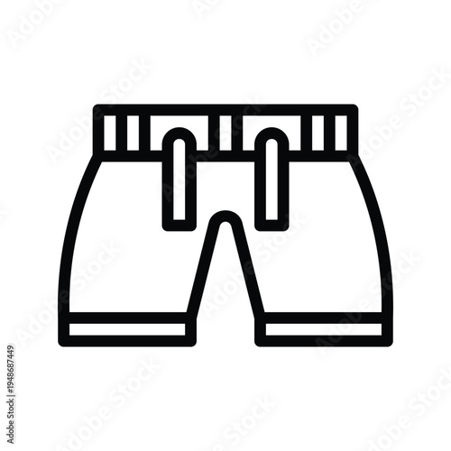 Simple Outline Icon of Shorts for Summer Apparel.