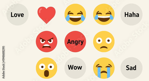 Set of 8 emoticon faces vector