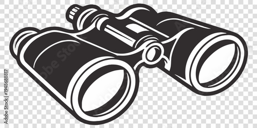 a black and white illustration of binoculars Vector