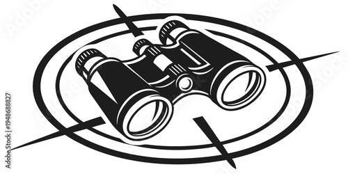 a pair of binoculars in a targeting reticle Vector