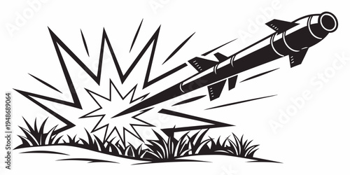 a missile exploding in a burst of energy Vector