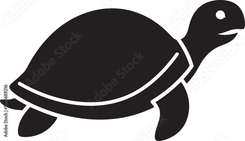 Turtle icon illustration with white outline on white background