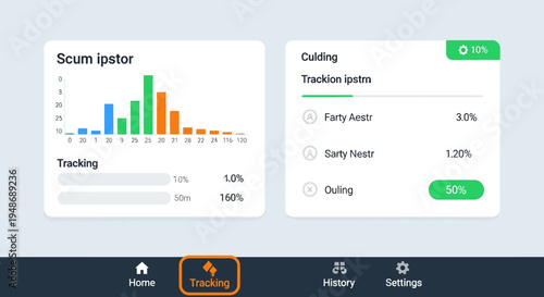 Vector set of 2 scrum metrics dashboard elements
