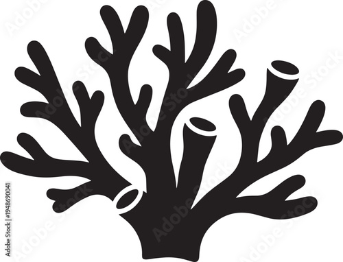 Coral reef illustration for ocean marine life educational materials