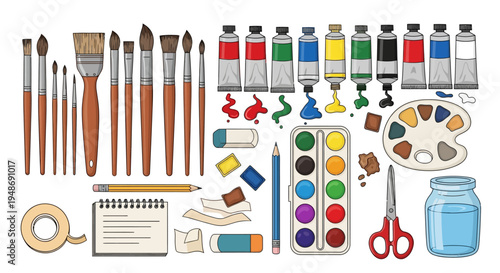 Art supplies for creative projects.