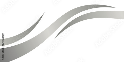 Flowing waves and swooshes with silver gradient for a luxurious border or footer on a certificate, banner eps10 ilustration