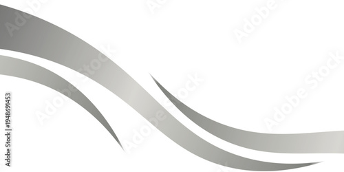 Flowing waves and swooshes with silver gradient for a luxurious border or footer on a certificate, banner eps10 ilustration modern