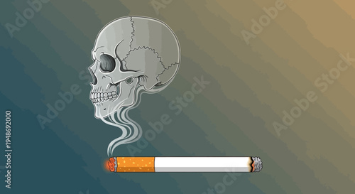 Smoking Causes Deadly Human Skull.