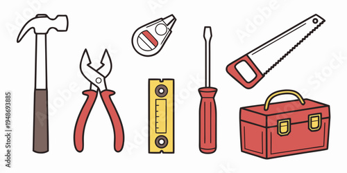 a set of tools for construction and repair Vector