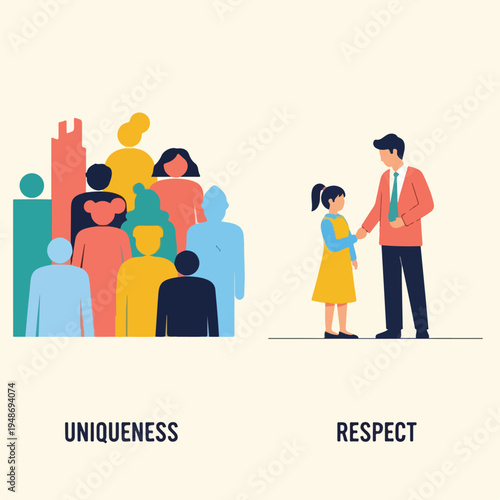 Illustration of inclusivity and respect, showcasing diversity and interaction