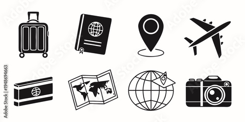a collection of travel related icons Vector