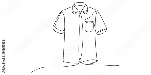 one line drawing of a short sleeve shirt