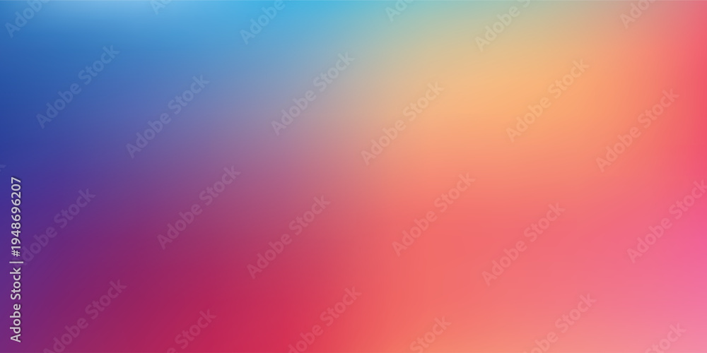 Obraz premium Vibrant colorful gradient background with smooth soft blur blending warm pinks, oranges and cool blues; versatile abstract backdrop for web, presentations, branding, posters, social media