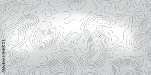 Subtle terrain elevation background, white cartographic lines forming smooth landform layers on gray surface.