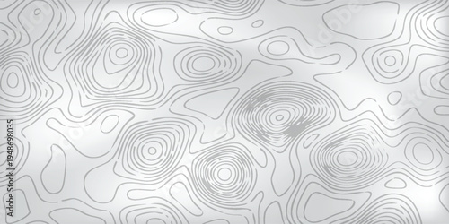 Cartographic terrain lines pattern, white altitude rings and curves scattered across muted gray field, minimalist style.