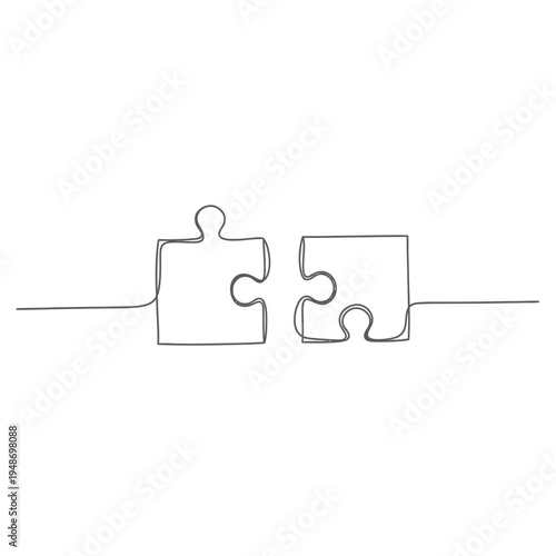 Two puzzle pieces connecting, symbolizing teamwork and problem-solving