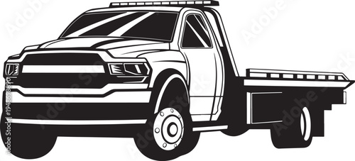 Tow truck vector isolated for emergency transport on transparent background