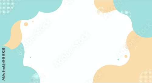 Abstract Pastel Shapes Background with Copy Space - Soft Blue and Yellow Organic Forms