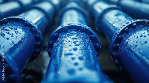 Industrial Water Pipes with Condensation.