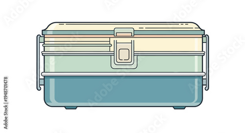 Retro Lunch Box, Vintage Food Container, Stackable Bento Box, Picnic Food Carrier