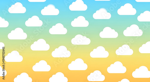 White clouds on blue green yellow gradient background blue background green background yellow background