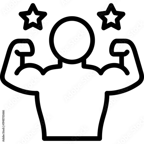 self belief icon illustration design with outline