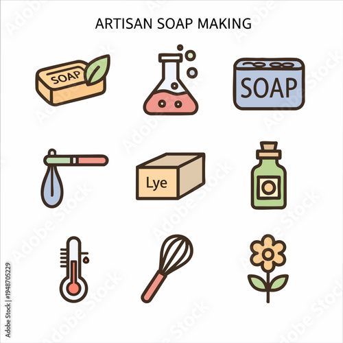 Artisan crafts colorful soap bars with natural ingredients and essential oils in a workshop.