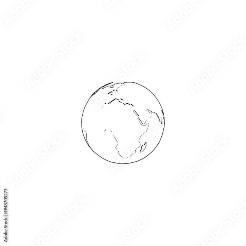 globe in water, Hand Drawn Earth Globe Sketch Illustration