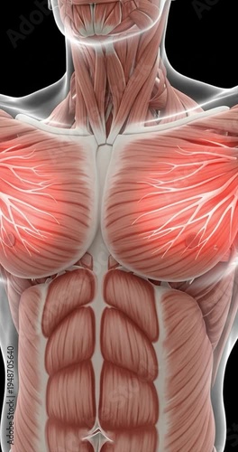 Anatomical illustration of the human torso muscles