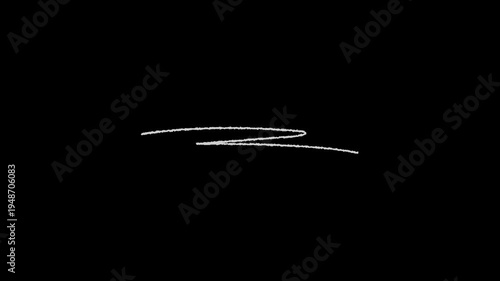White brush stroke underline highlight line animation with alpha channel, scribble doodle transparent background. 4k video. animation