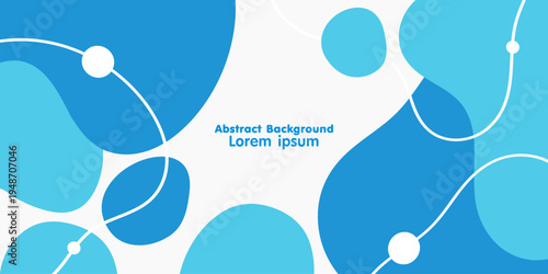 Minimalist hand drawn fluid organic shapes abstract background with wavy lines. blue pastel colors