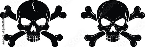 skull, crossbones, pirate, danger, poison, death, hazard, warning, skeleton, toxic, symbol, halloween, scary, black, icon, emblem, illustration, spooky, pirateflag, threat