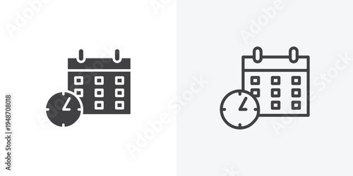 Schedule icon vector sign symbol isolated on white. Stroke and clipart style