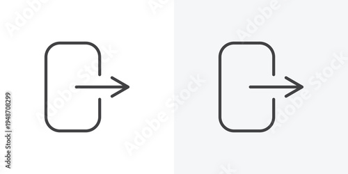 Sign out icon vector sign symbol isolated on white. Stroke and clipart style