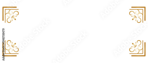 エレガントなカリグラフィーのコーナーフレーム上下左右セット