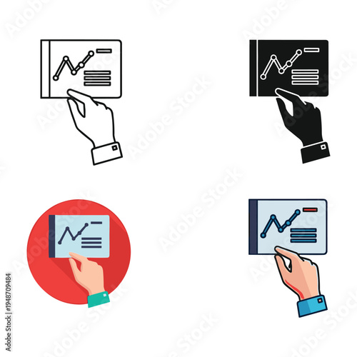 Hand drawn icon set showing checklist ticks, voting marks, and survey symbols with pen and paper elements